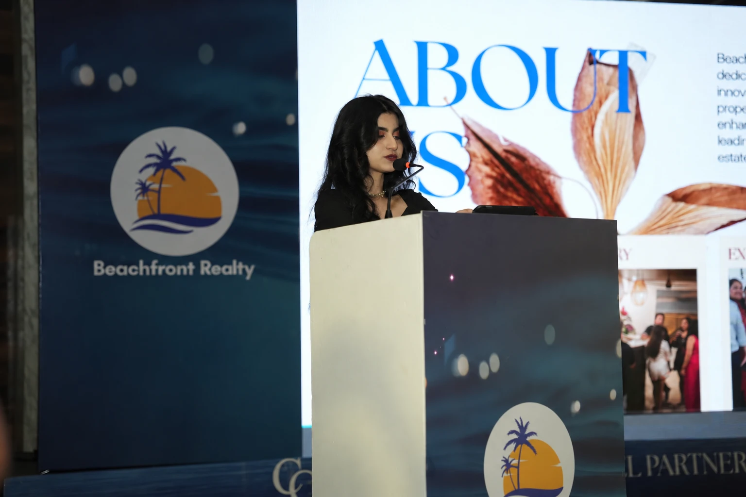 Hosting Coastal Soiree from the podium